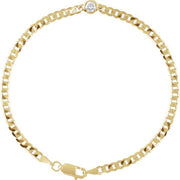 14K Yellow 1/5 CT Natural Diamond Link 7' Bracelet