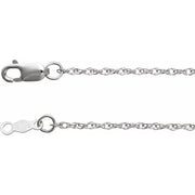 18K White 1.25 mm Rope Adjustable 16-18' Chain