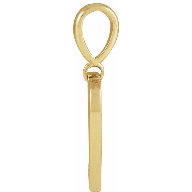 14K Yellow .01 CT Natural Diamond Engravable Heart Pendant