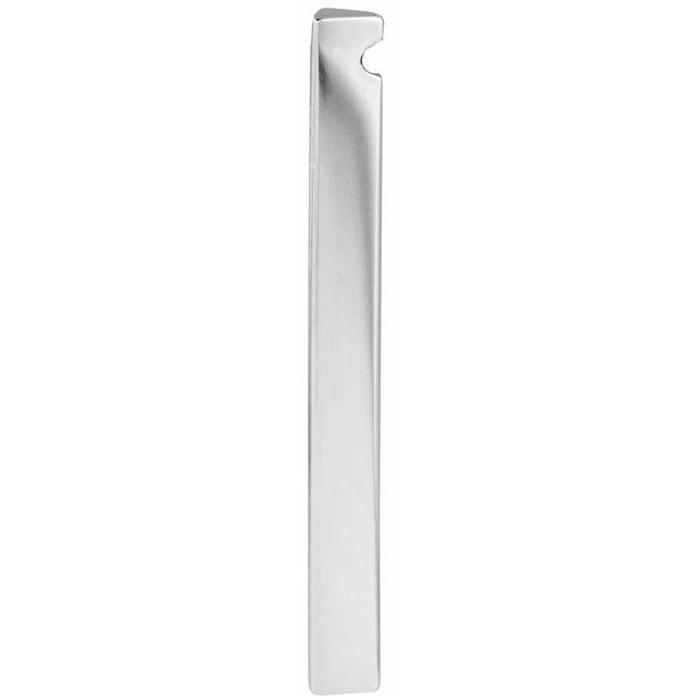 14K White Engravable Three-Sided Bar Pendant