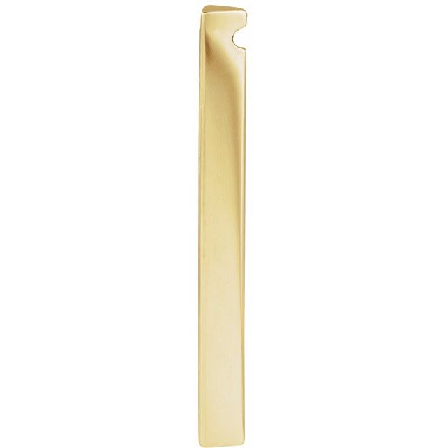 14K Yellow Engravable Three-Sided Bar Pendant