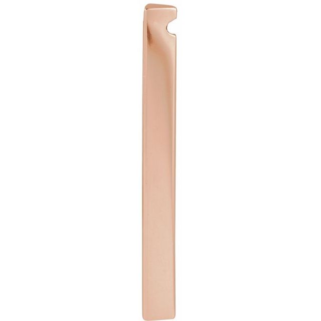 14K Rose Engravable Three-Sided Bar Pendant