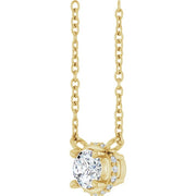 14K Yellow 1/4 CTW Natural Diamond Hidden Halo 18' Necklace
