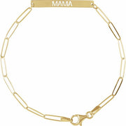 14K Yellow Mama Bar 7' Bracelet