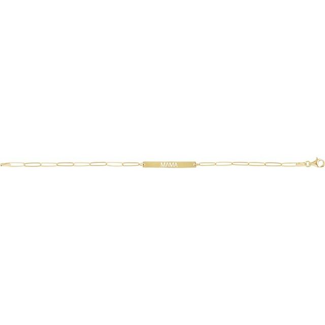 14K Yellow Mama Bar 7' Bracelet