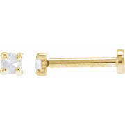 14k Yellow .02 Ct Rose-cut Natural Diamond Press Fit Back Stud Earring