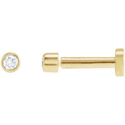14K Yellow .015 CT Natural Diamond Earring