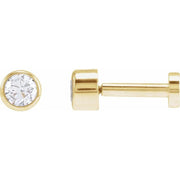 14k Yellow .06 Ct Natural Diamond Earring