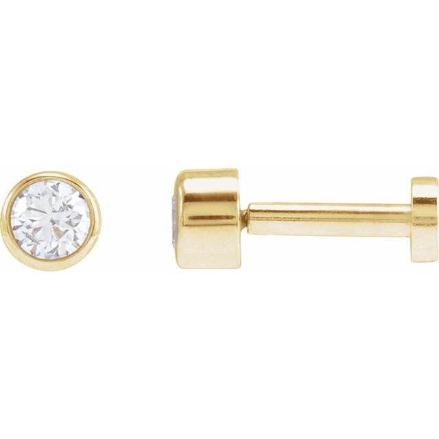 14k Yellow .06 Ct Natural Diamond Earring