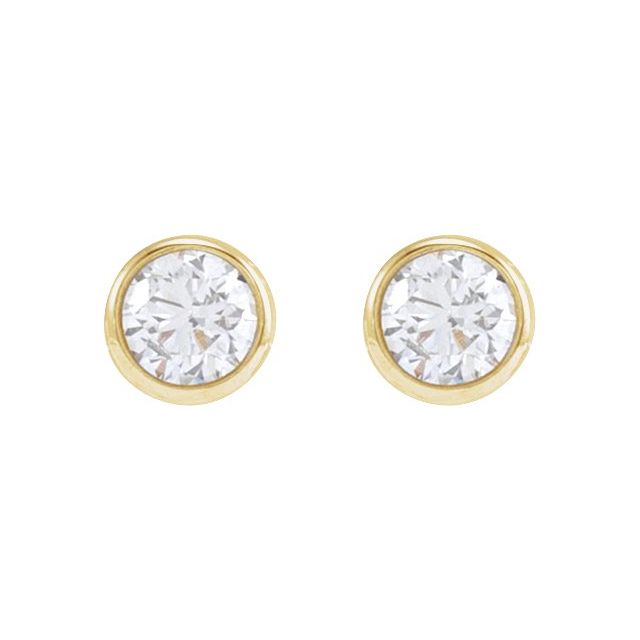 14k Yellow .06 Ct Natural Diamond Earring