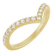 14k Yellow 1/4 Ctw Lab-grown Diamond Contour Band