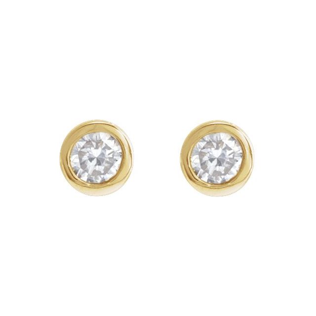 14k Yellow .03 Ct Natural Diamond Earring