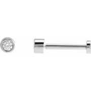 14K White .04 CT Natural Diamond Earring