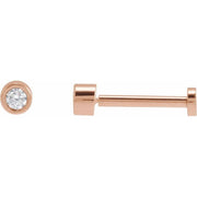 14K Rose .04 CT Natural Diamond Earring