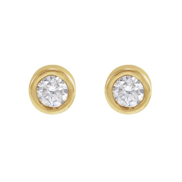 14K Yellow .04 CT Natural Diamond Earring