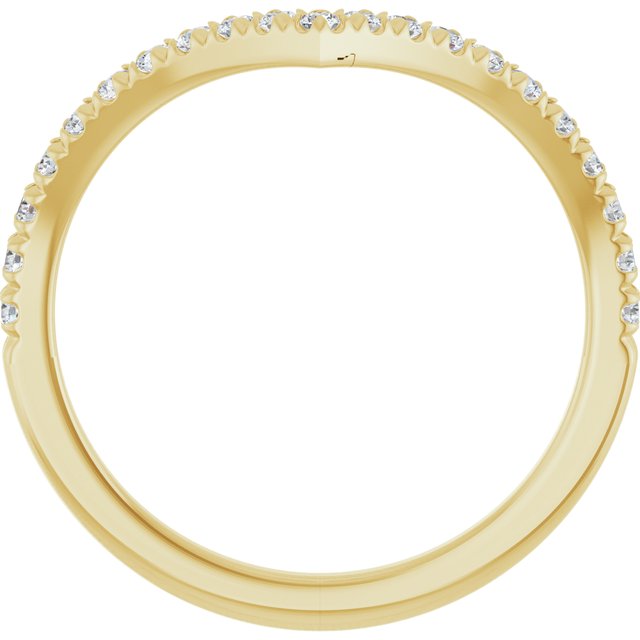 14k Yellow 1/4 Ctw Lab-grown Diamond Contour Band