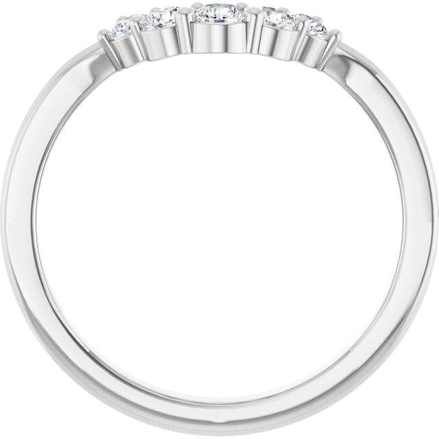 14K White 1/4 CTW Lab-Grown Diamond Contour Band