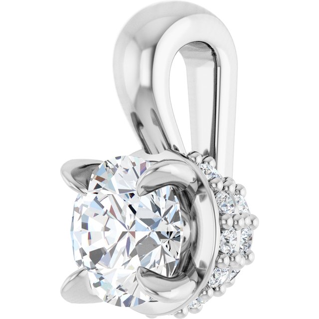 14K White 1/4 CTW Natural Diamond Pendant