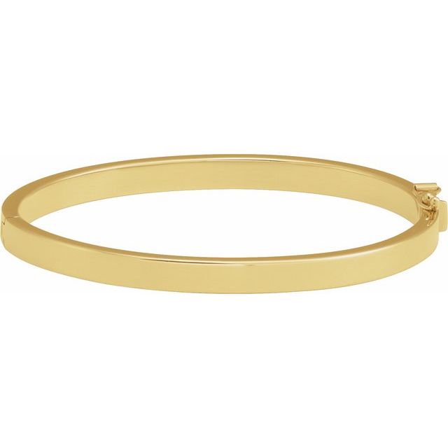 14K Yellow 5 mm Tube Hinged Bangle 7' Bracelet