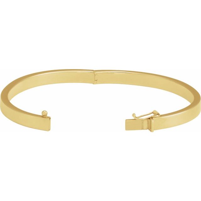 14K Yellow 5 mm Tube Hinged Bangle 7' Bracelet
