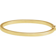 14K Yellow 4 mm Tube Hinged Bangle 7' Bracelet