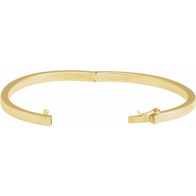 14K Yellow 4 mm Tube Hinged Bangle 7' Bracelet