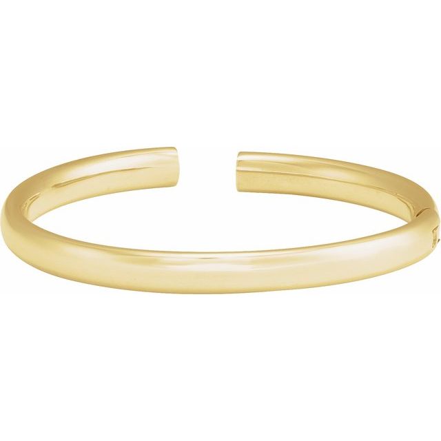 14K Yellow 6 mm Hinged Cuff 7' Bracelet