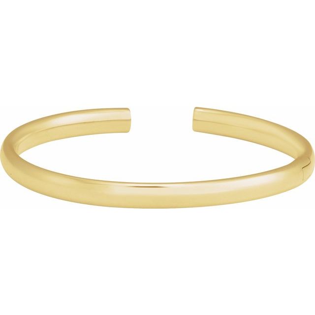 14K Yellow 5 mm Hinged Cuff 7' Bracelet
