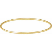 14K Yellow 2 mm Bangle 7 3/4' Bracelet