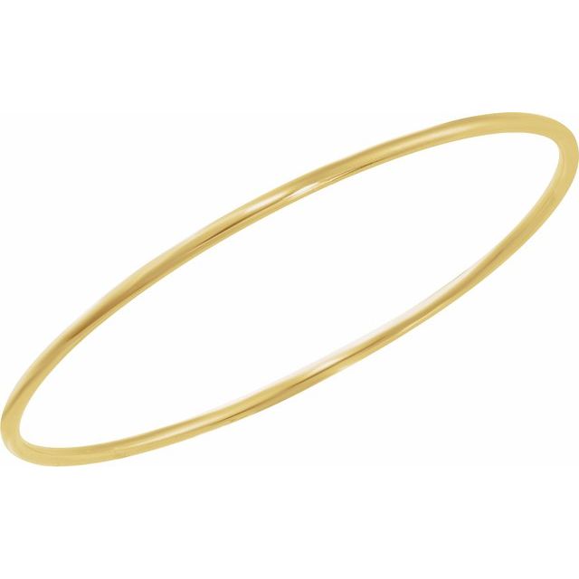 14K Yellow 2 mm Bangle 7 3/4' Bracelet