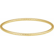 14K Yellow 3 mm Twisted Bangle 7 1/2' Bracelet