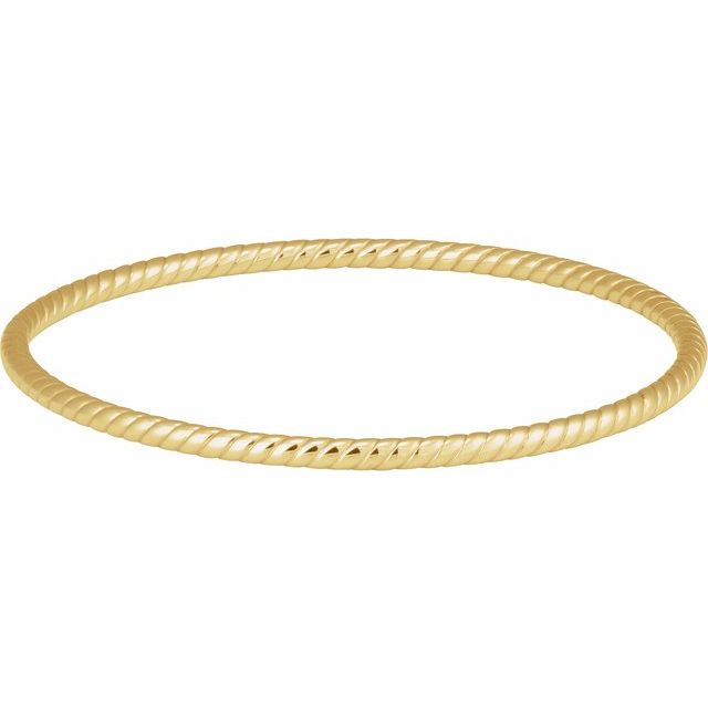 14K Yellow 3 mm Twisted Bangle 7 1/2' Bracelet