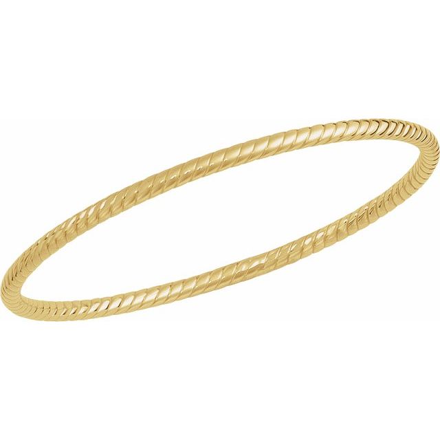 14K Yellow 3 mm Twisted Bangle 7 1/2' Bracelet