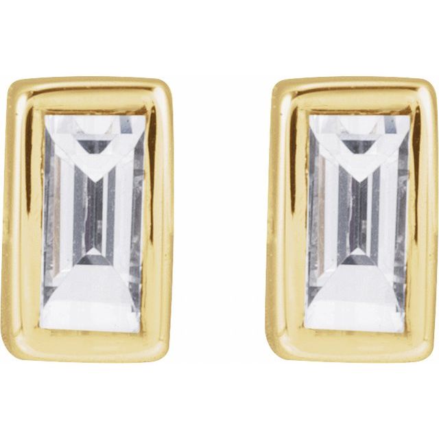 14K Yellow .04 CT Natural Diamond Stud Earring