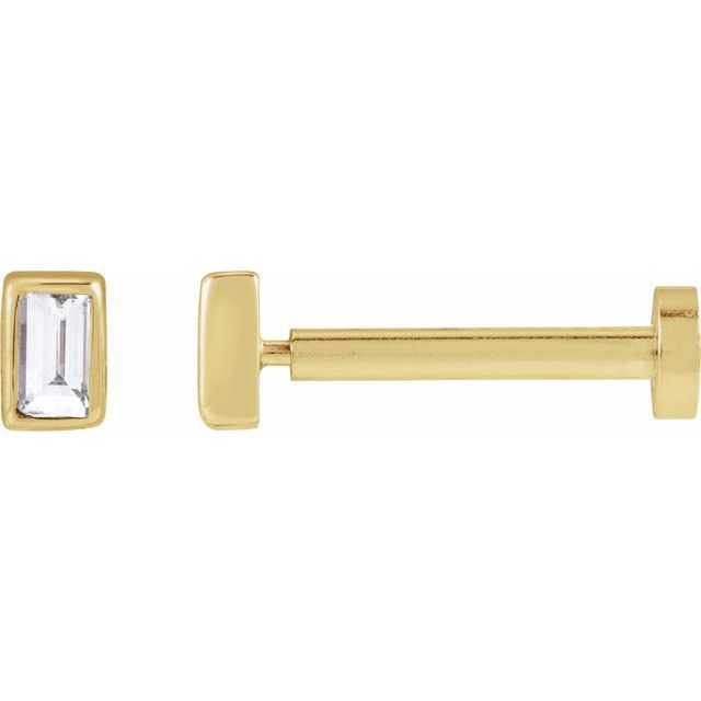 14K Yellow .03 CT Lab-Grown Diamond Stud Earring