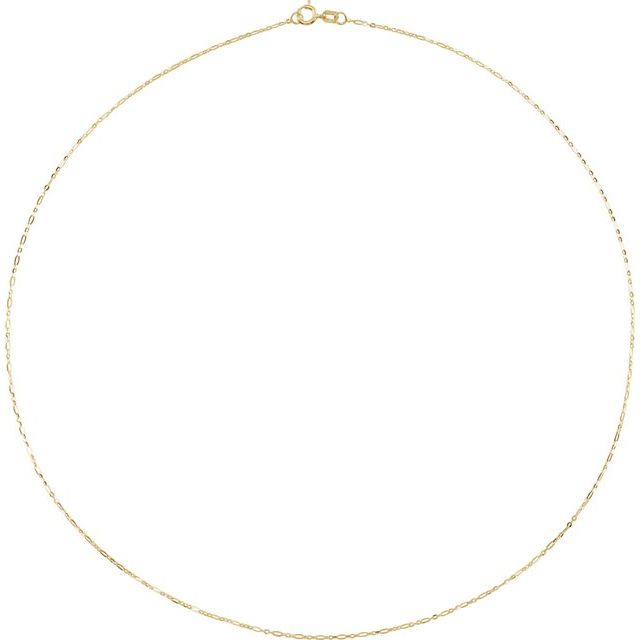 14K Yellow 1.25 mm Figaro 7' Chain