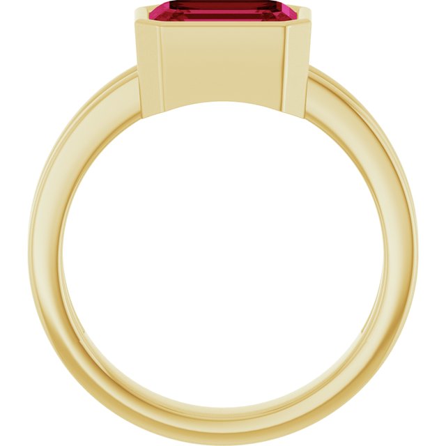 14K Yellow Lab-Grown Ruby Ring