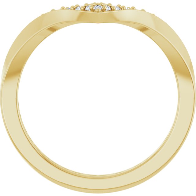 14k Yellow 1/10 Ctw Natural Diamond Contour Band