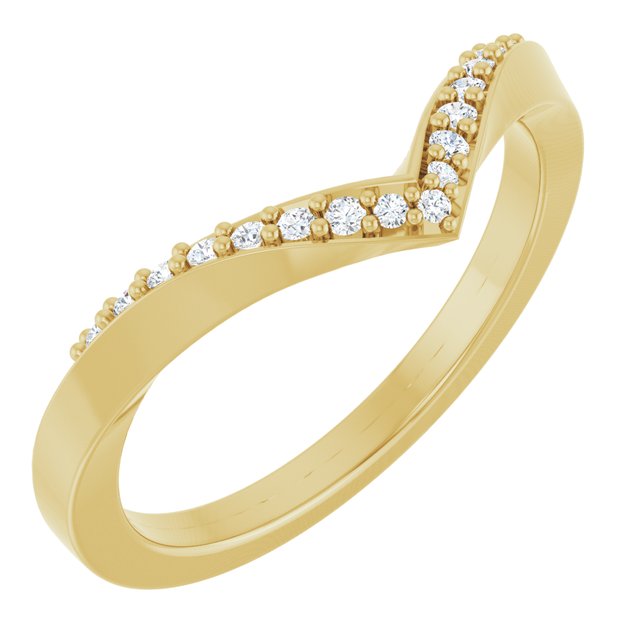 14k Yellow 1/10 Ctw Natural Diamond Contour Band