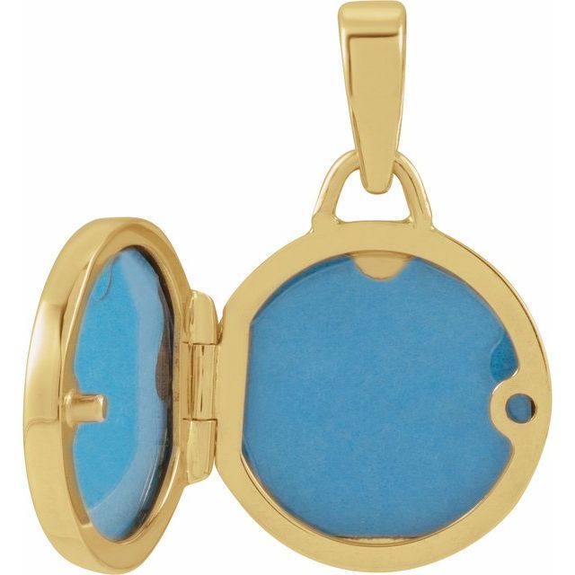 14K Yellow Round Locket Pendant