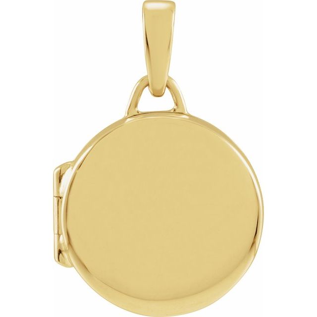 14K Yellow Round Locket Pendant