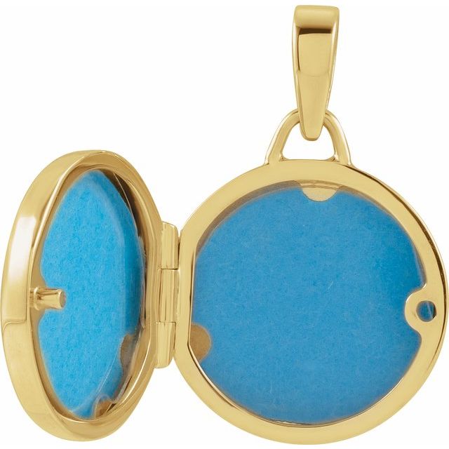 14K Yellow Round Locket Pendant