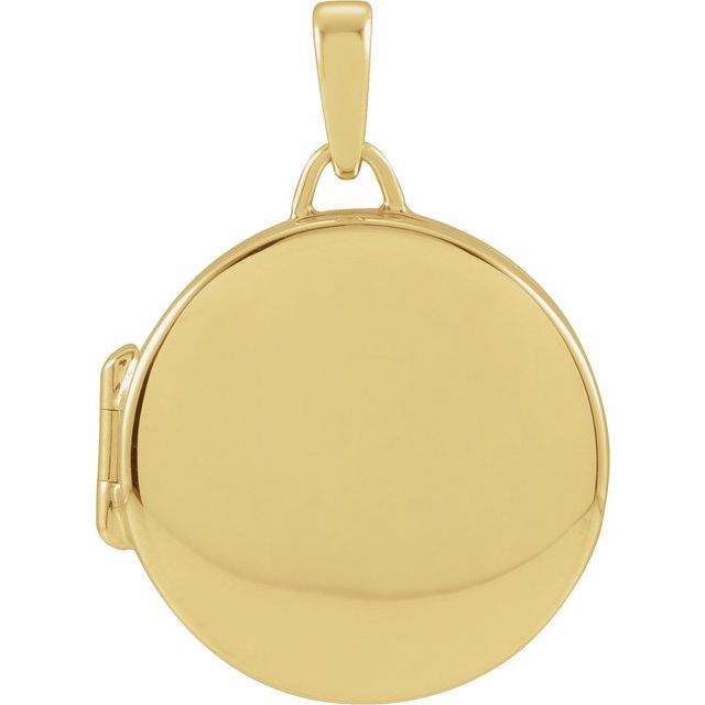 14k Yellow Round Locket Pendant
