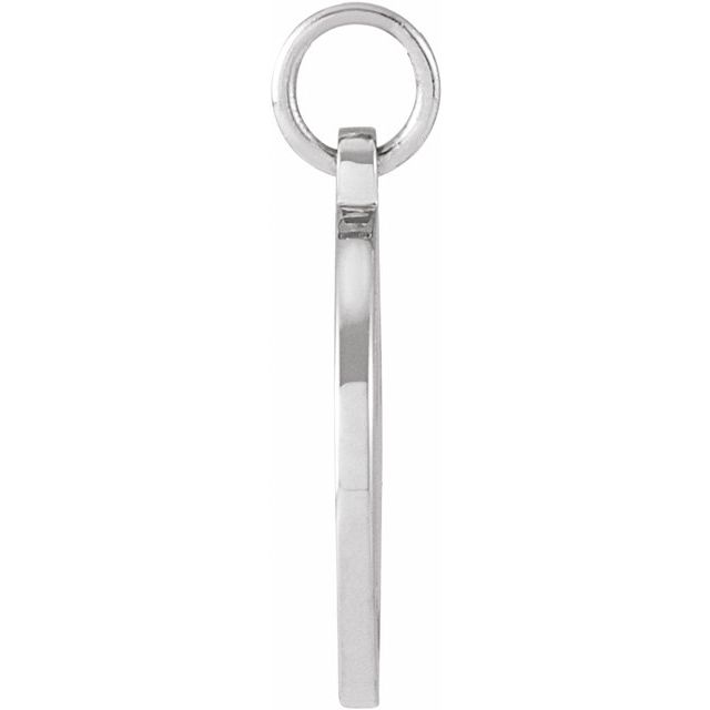 14K White Smiley Face Pendant