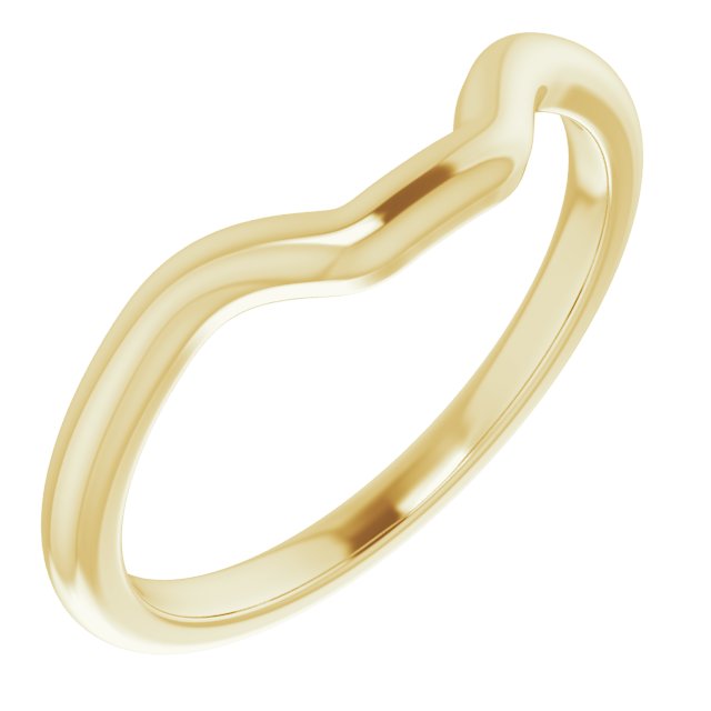 14K Yellow Band for 8x6 mm Emerald Ring
