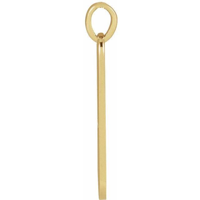 14k Yellow Engravable Heart Bar Pendant