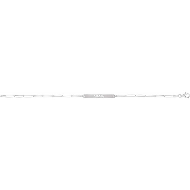 14K White Mama Bar 7' Bracelet