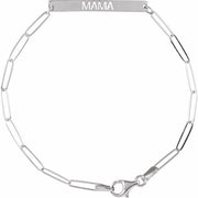 14K White Mama Bar 7' Bracelet