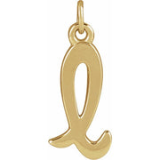 14K Yellow Petite Initial L Pendant
