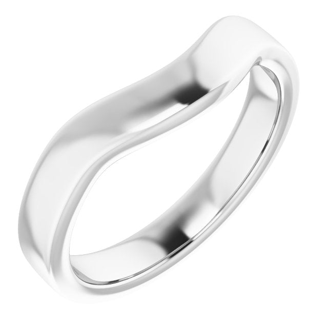 14K White Band for 6.5 mm Round Ring